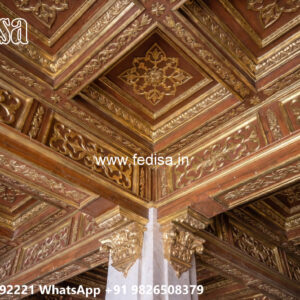 Wooden Classic Ceiling Design Fall Ceiling Hall Design No-13773