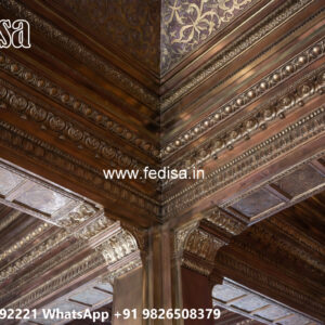 Wooden Classic Ceiling Design Cement Pop Design For Hall No-13781