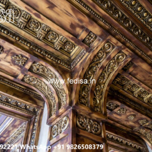 Wooden Classic Ceiling Design Pop Molding Corner Design No-13805