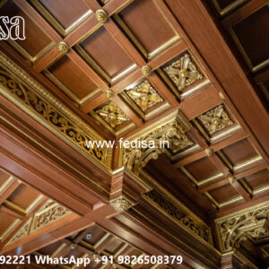 Wooden Classic Ceiling Design Mdf Jali False Ceiling No-13822