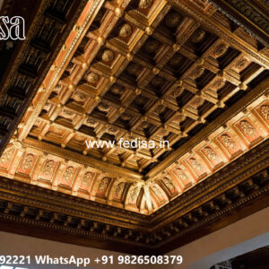 Wooden Classic Ceiling Design Pop Dizain Hall No-13863