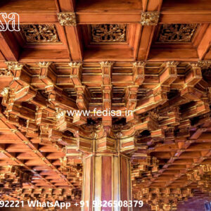 Wooden Classic Ceiling Design Fiber Pop Design For Hall No-13876