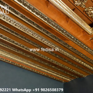 Wooden Classic Ceiling Design Pop Plus Minus Ke Design No-13881