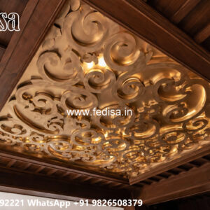 Wooden Classic Ceiling Design Pop Design Plus Minus For Room No-13932