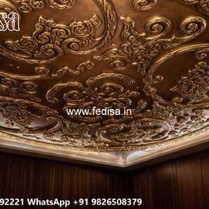 Wooden Classic Ceiling Design Living Room With High Ceilings Decorating Ideas No-13960