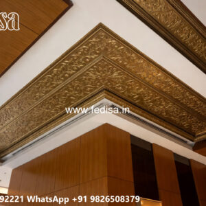 Wooden Classic Ceiling Design High Ceiling Living Room Design No-13966