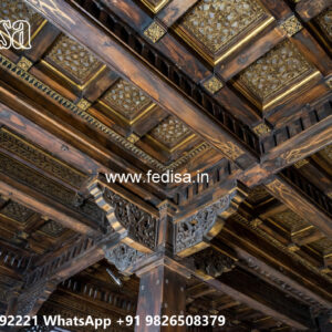 Wooden Classic Ceiling Design New Pop Design For Hall No-13984