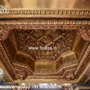 Wooden Classic Ceiling Design Best False Ceiling Design For Hall With Two Fans No-13985