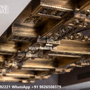 Wooden Classic Ceiling Design Pop Plus Minus Ki Design No-14012