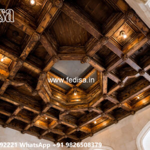 Wooden Classic Ceiling Design Main Hall Pop Design No-14039