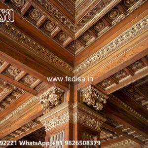 Wooden Classic Ceiling Design Down Ceiling Design Latest No-14059