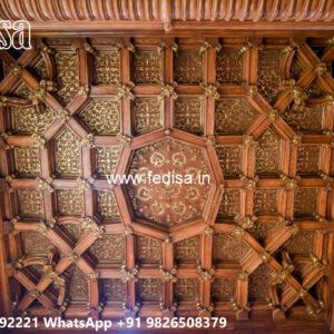 Wooden Classic Ceiling Design Pop Border Design For Bedroom No-14067