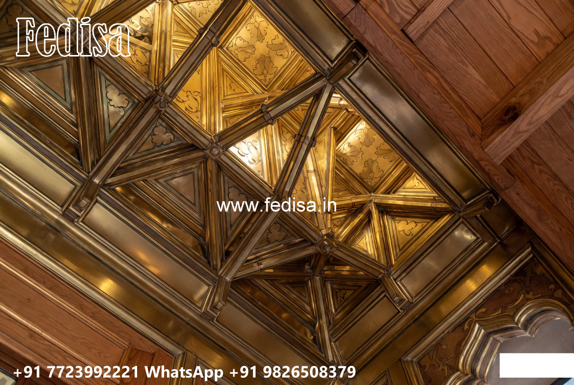 Wooden Classic Ceiling Design Triangle Ceiling Design No-14075