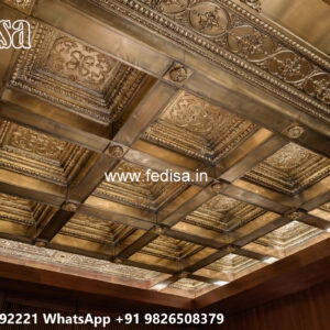 Wooden Classic Ceiling Design Simple Pop Design Bedroom No-6094