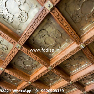 Wooden Classic Ceiling Design Pop Ceiling Design With Two Fans No-6098