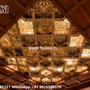 Wooden Classic Ceiling Design Round Design False Ceiling No-6100