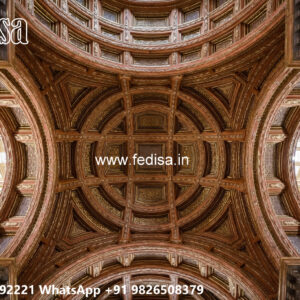 Wooden Classic Ceiling Design Plus Minus Pop Design For Big Hall No-6112