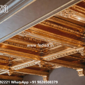 Wooden Classic Ceiling Design Minus Plus Design For Hall No-6127
