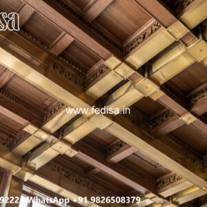 Wooden Classic Ceiling Design Pop Design For 2bhk Flat No-6129
