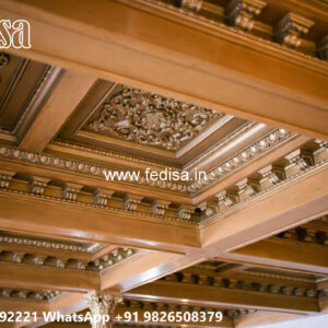 Wooden Classic Ceiling Design False Ceiling Two Fans No-6135