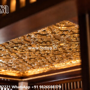 Wooden Classic Ceiling Design Pop Design On Side Walls No-6137
