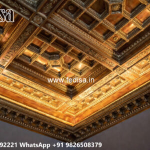 Wooden Classic Ceiling Design Long Room Pop Design No-6152