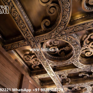 Wooden Classic Ceiling Design Ceiling Light Without Pop No-6157