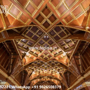 Wooden Classic Ceiling Design Pop Design Ceiling Hall No-6196