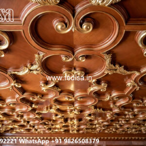 Wooden Classic Ceiling Design Pop Design For Devghar No-6251