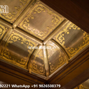 Wooden Classic Ceiling Design Pop Plus Minus Design Room No-6253