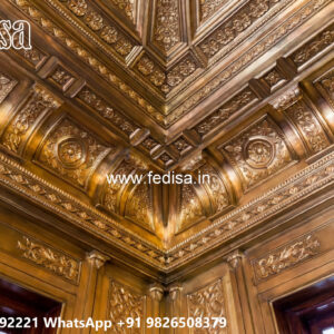 Wooden Classic Ceiling Design Small Area Pop Design No-6284
