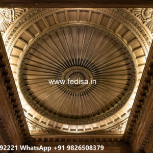 Wooden Classic Ceiling Design Long Lobby Pop Design No-6325