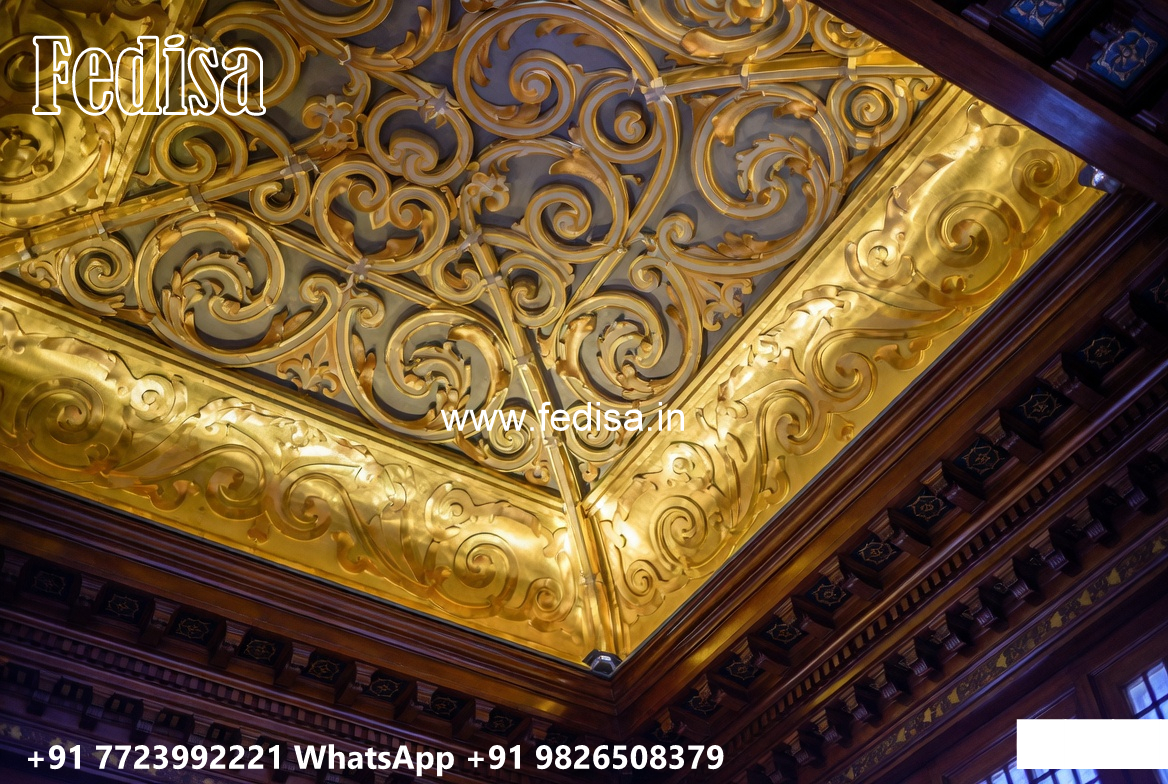 Wooden Classic Ceiling Design Beauty Parlor False Ceiling Design No-6345