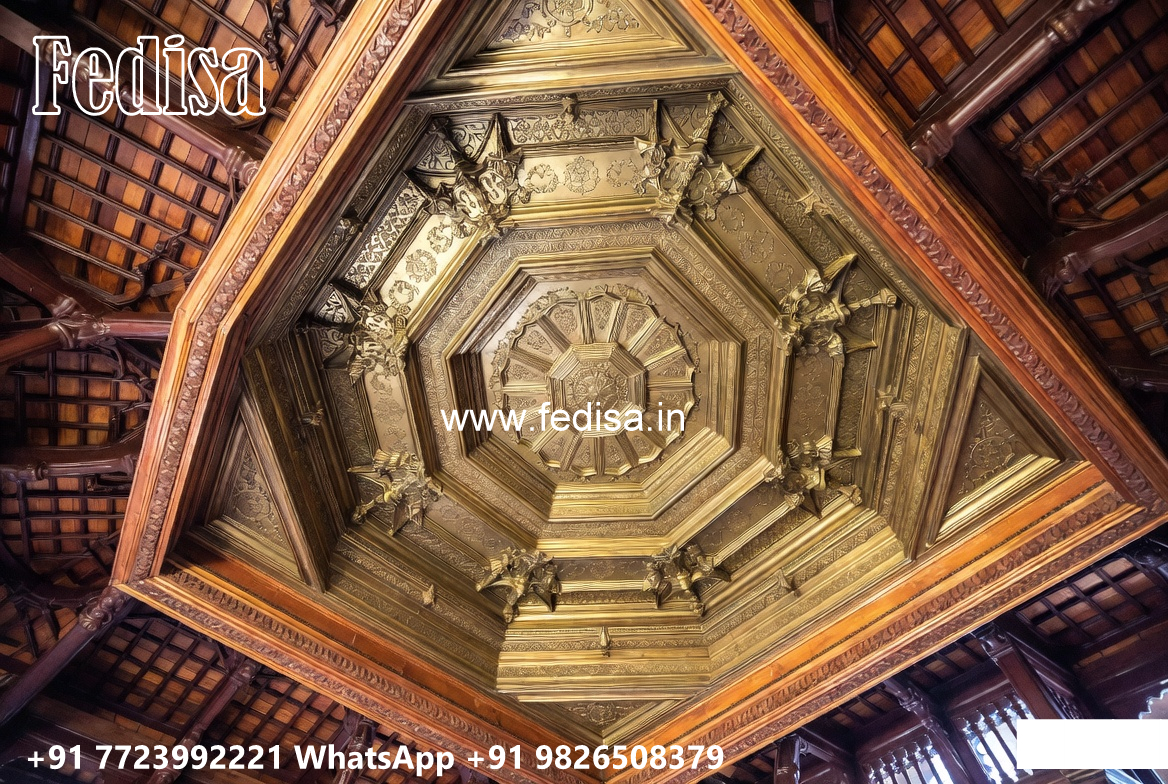 Wooden Classic Ceiling Design Pop Design In Circle No-6348