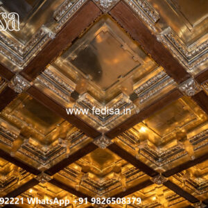 Wooden Classic Ceiling Design Pop Plus Minus Gallery Design No-6354