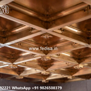 Wooden Classic Ceiling Design Luxury Pop Design For Bedroom No-6357