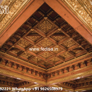 Wooden Classic Ceiling Design Cement Pop Design For Bedroom No-6398