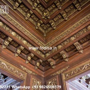 Wooden Classic Ceiling Design False Ceiling For Square Hall No-6440