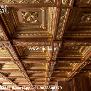 Wooden Classic Ceiling Design Pop Design For Hall Square No-6447