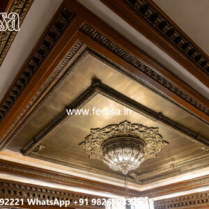 Wooden Classic Ceiling Design Pop Latest Design For Lobby No-6450