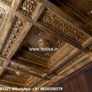 Wooden Classic Ceiling Design Flower Pop Ceiling Design No-6475