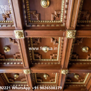 Wooden Classic Ceiling Design Plus Minus Pop Design No-6490