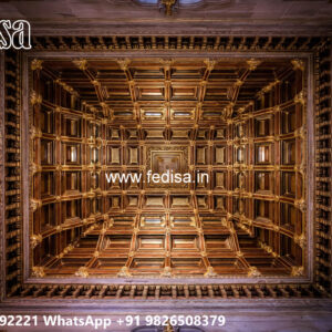 Wooden Classic Ceiling Design Pop Design For Living Room No-6524