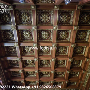 Wooden Classic Ceiling Design Ceiling Pop Design Small Hall No-6537