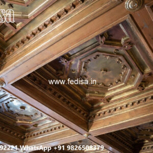 Wooden Classic Ceiling Design Gypsum False Ceiling Design No-6583