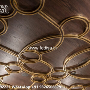 Wooden Classic Ceiling Design Pop Design For Drawing Room No-6639