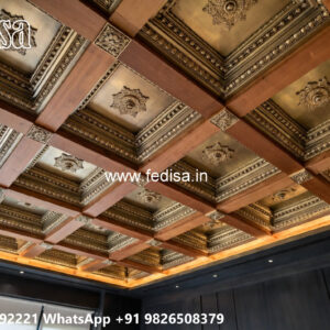 Wooden Classic Ceiling Design New Modern Pop Plus Minus Design No-6644