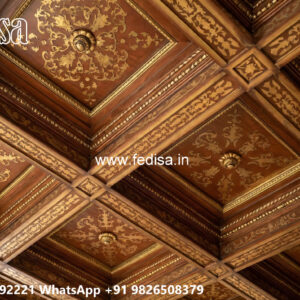 Wooden Classic Ceiling Design Simple Pop Design For Small Hall No-6696