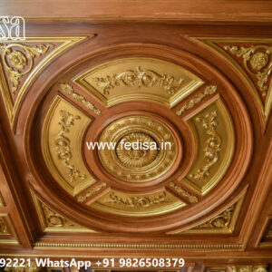 Wooden Classic Ceiling Design Drawing Room False Ceiling No-6764