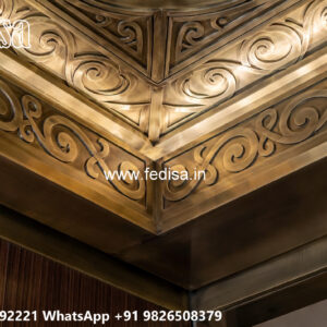 Wooden Classic Ceiling Design Modern Main Hall Fall Ceiling Design No-6775